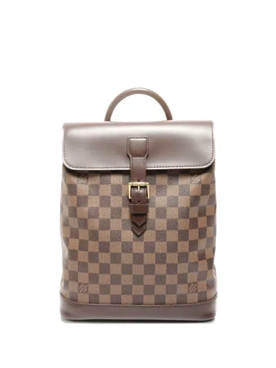 Pre-owned Louis Vuitton 2004 Damier Soho Backpack In Brown