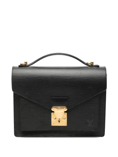 Pre-owned Louis Vuitton 2004 Epi Monceau 28 Satchel In Black