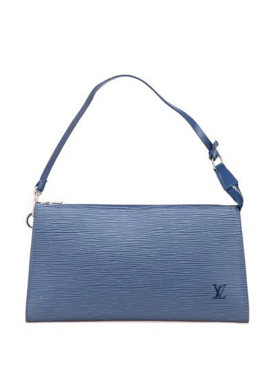 Pre-owned Louis Vuitton 2004 Epi Pochette Accessoires Shoulder Bag In Blue