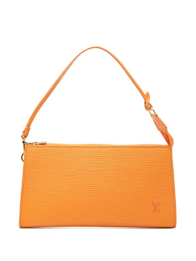 Pre-owned Louis Vuitton 2004 Epi Pochette Accessoires Shoulder Bag In Orange