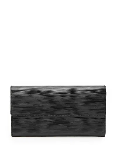 Pre-owned Louis Vuitton 2004 Epi Porte Tresor International Wallet Long Wallets In Black