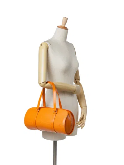 Pre-owned Louis Vuitton 2004 Epi Soufflot Handbag In Orange