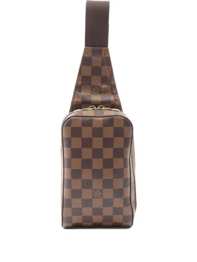 Pre-owned Louis Vuitton 2004 Geronimos Damier Ebene Belt Bag In Brown