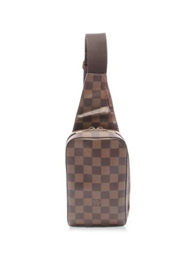 Pre-owned Louis Vuitton 2004 Geronimos Damier Ebene Belt Bag In Brown