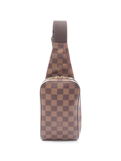 Pre-owned Louis Vuitton 2004 Geronimos Damier Ebene Belt Bag In Brown
