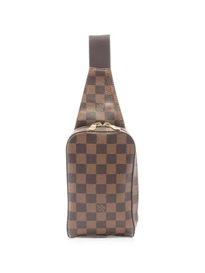 Pre-owned Louis Vuitton 2004 Geronimos Damier Ebene Belt Bag In Brown