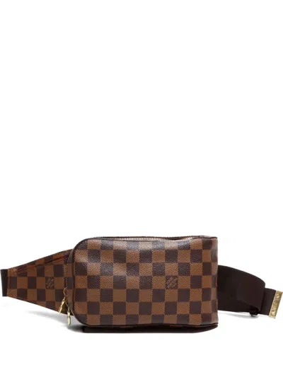 Pre-owned Louis Vuitton 2004 Geronimos Damier Ebène Shoulder Bag In Brown