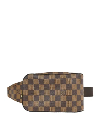 Pre-owned Louis Vuitton 2004 Geronimos Damier-pattern Belt Bag In Brown