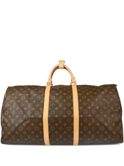 Pre-owned Louis Vuitton 2004 Keepall 60 Travel Bag In 褐色