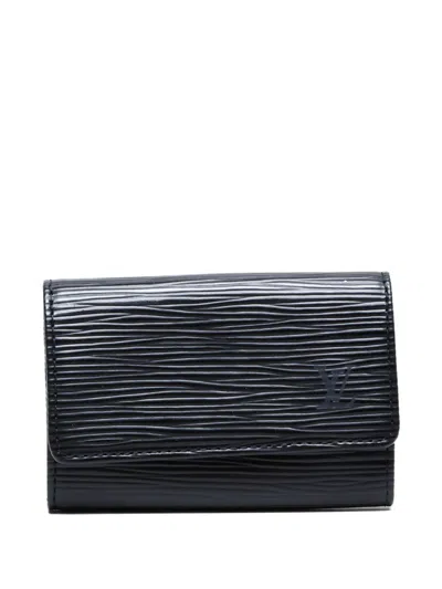 Pre-owned Louis Vuitton 2004 Leather Keycase In Black