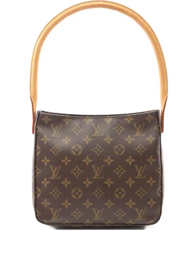 Pre-owned Louis Vuitton 2004 Looping Mm Monogram Shoulder Bag In Brown
