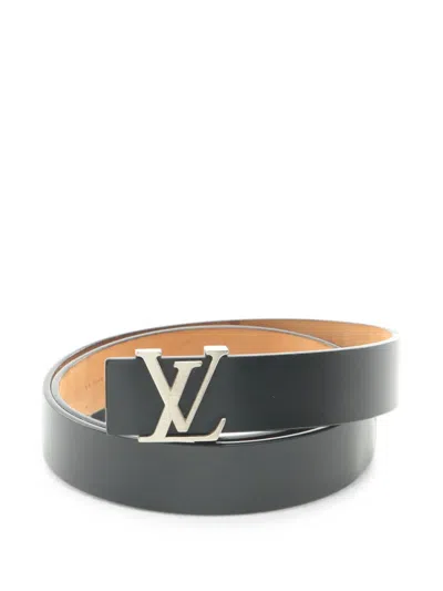 Pre-owned Louis Vuitton 2004 Lv Initial Belt In Black
