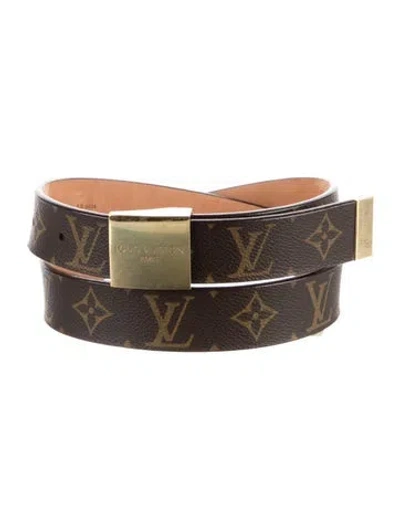 Pre-owned Louis Vuitton 2004 Lv Monogram Belt In Brown