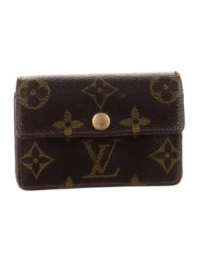 Pre-owned Louis Vuitton 2004 Lv Monogram Card Case In Brown