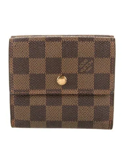 Pre-owned Louis Vuitton 2004 Lv Monogram Compact Wallet In Brown