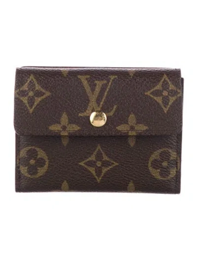 Pre-owned Louis Vuitton 2004 Lv Monogram Dentelle Ludlow Wallet In Brown
