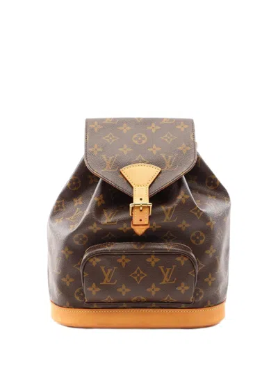 Pre-owned Louis Vuitton 2004 Mm Montsouris Monogram Backpack In Brown
