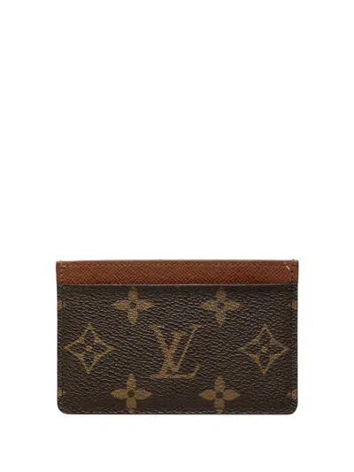 Pre-owned Louis Vuitton 2004 Monogram Card Holder In Brown