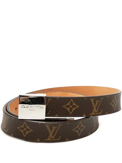 Pre-owned Louis Vuitton 2004 Monogram Ceinture Belt In Brown