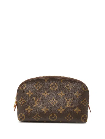 Pre-owned Louis Vuitton 2004 Monogram Cosmetic Pm Pouch In Brown