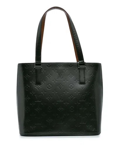 Pre-owned Louis Vuitton 2004 Monogram Mat Stockton Tote Bag In Gray