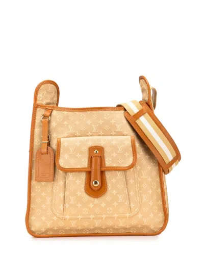 Pre-owned Louis Vuitton 2004 Monogram Mini Lin Besace Mary Kate Crossbody Bag In Brown