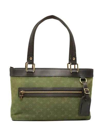 Pre-owned Louis Vuitton 2004 Monogram Mini Lin Lucille Pm Shoulder Bag In Green