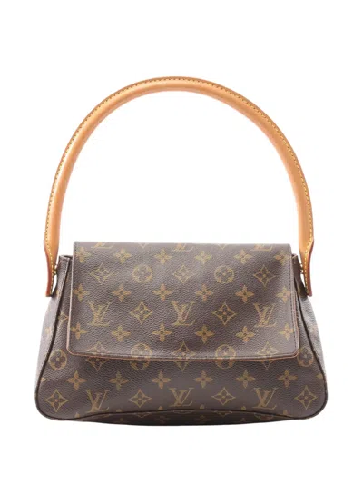 Pre-owned Louis Vuitton 2004 Monogram Mini Looping Shoulder Bag In Brown