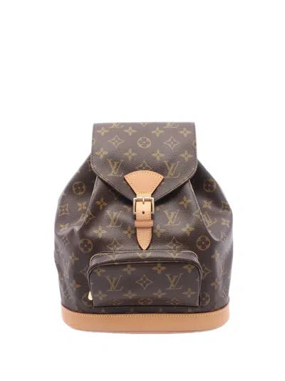 Pre-owned Louis Vuitton 2004 Monogram Montsouris Mm Backpack In Brown
