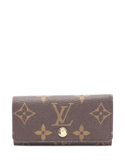 Pre-owned Louis Vuitton 2004 Monogram Multicles 4 Key Case In Brown