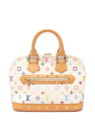 Pre-owned Louis Vuitton 2004 Monogram Multicolore Alma Pm Handbag In White