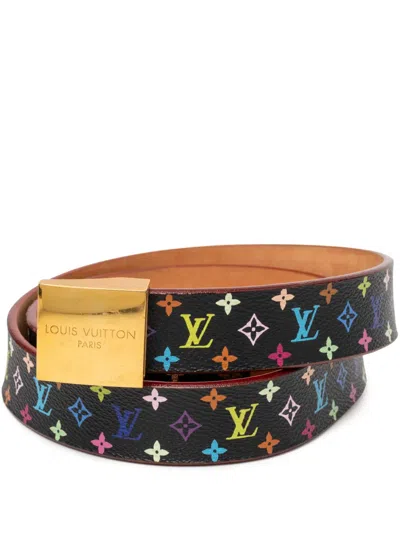 Pre-owned Louis Vuitton 2004 Monogram Multicolore Ceinture Belt In Black