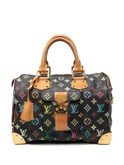 Pre-owned Louis Vuitton 2004 Monogram Multicolore Speedy 30 Boston Bag In Black