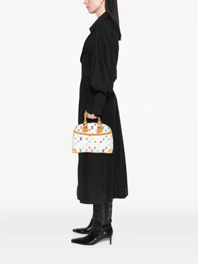 Pre-owned Louis Vuitton 2004 Monogram Multicolore Trouville Handbag In White