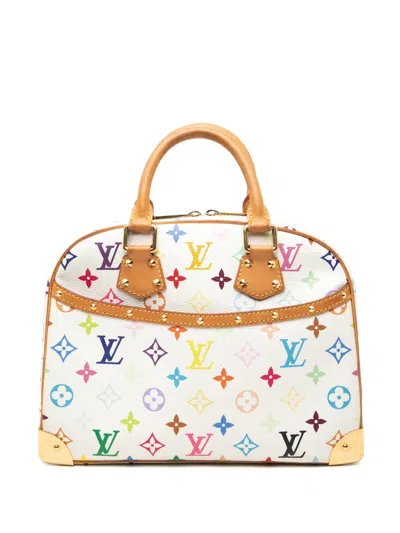 Pre-owned Louis Vuitton 2004 Monogram Multicolore Trouville Handbag In White