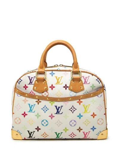 Pre-owned Louis Vuitton 2004 Monogram Multicolore Trouville Handbag In White