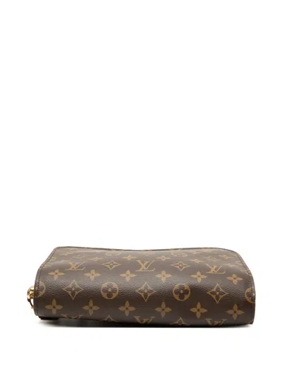 Pre-owned Louis Vuitton 2004 Monogram Orsay Clutch Bag In Brown