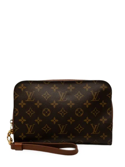 Pre-owned Louis Vuitton 2004 Monogram Orsay Clutch Bag In Brown