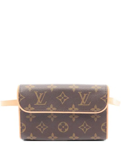 Pre-owned Louis Vuitton 2004 Monogram Pochette Florentine Belt Bag In Brown
