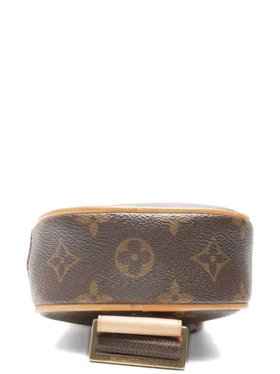 Pre-owned Louis Vuitton 2004 Monogram Pochette Gange Crossbody Bag In Brown