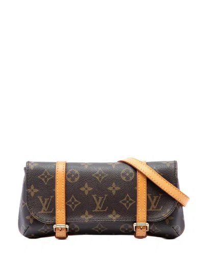 Pre-owned Louis Vuitton 2004 Monogram Pochette Marelle Pm Belt Bag In Brown