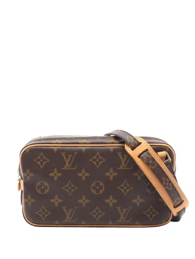 Pre-owned Louis Vuitton 2004 Monogram Pochette Marly Bandouliere Crossbody Bag In Brown