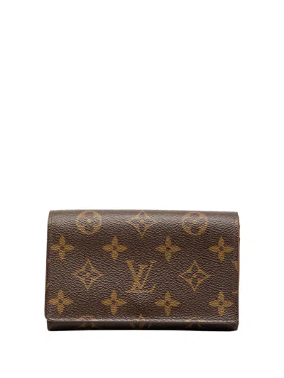 Pre-owned Louis Vuitton 2004 Monogram Porte Monnaie Billets Tresor Wallet Small Wallets In Brown