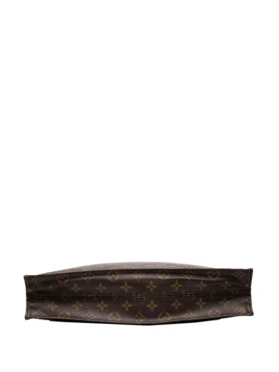 Pre-owned Louis Vuitton 2004 Monogram Sac Plat Tote Bag In Brown