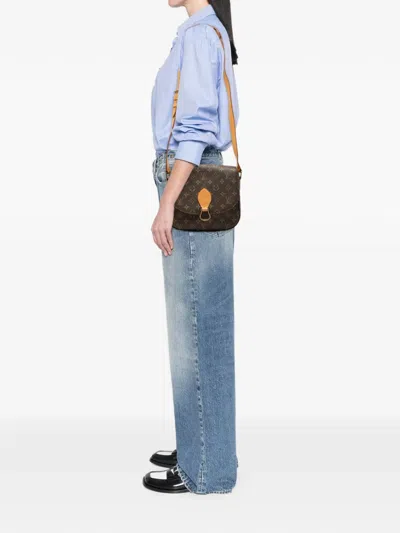 Pre-owned Louis Vuitton 2004 Monogram Saint Cloud Gm Crossbody Bag In Brown