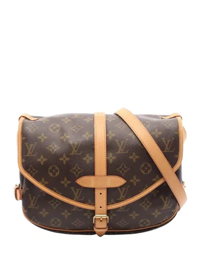 Pre-owned Louis Vuitton 2004 Monogram Saumur 30 Crossbody Bag In Brown