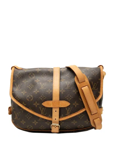 Pre-owned Louis Vuitton 2004 Monogram Saumur 30 Crossbody Bag In Brown