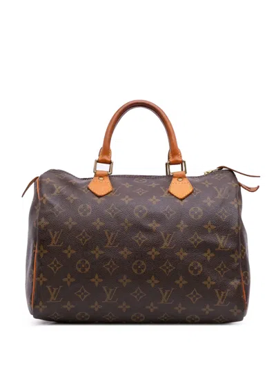 Pre-owned Louis Vuitton 2004 Monogram Speedy 30 Boston Bag In Brown