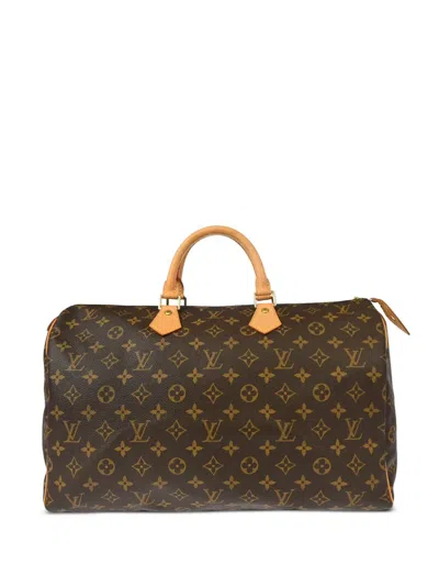 Pre-owned Louis Vuitton 2004 Monogram Speedy 40 Duffle Handbag In Brown