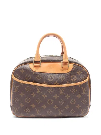 Pre-owned Louis Vuitton 2004 Monogram Trouville Handbag In Brown